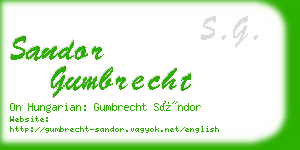 sandor gumbrecht business card